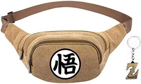 Multiverse Merch Canvas Anime Cosplay Fanny Pack Waist Bag with Bonus Free Keychain (Dragon Ball Z)