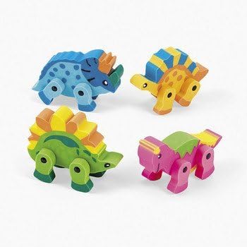 12 Dinosaur Movable Erasers
