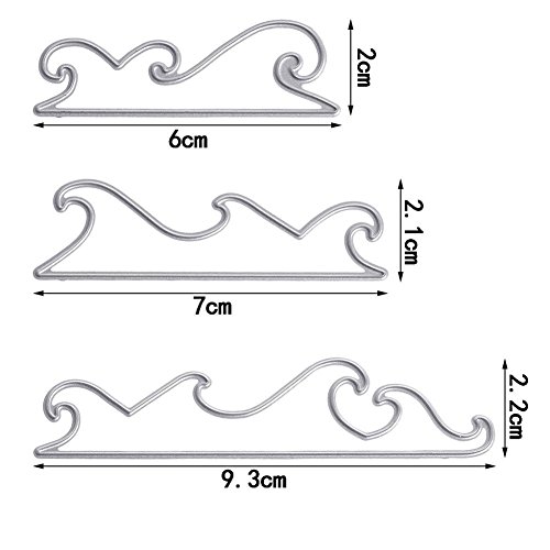 image for Bottone Sea Wave Metal Cutting Dies Stencil DIY Scrapbooking Album Car
