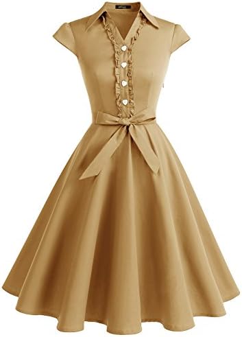 Wedtrend Women's 1950s Retro Rockabilly Dress Cap Sleeve Vintage Swing Dress