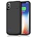 Battery Case for iPhone X/XS 5000mAh,musttrue Portable Protective Charger Case Rechargeable Extended Battery Pack Charging Case for iPhone X/XS/10 (5.8 inch) Ultra Slim Backup Cover Power Bank - Black