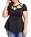 LALAGEN Women Plus Size Short Sleeve Flare Peplum
