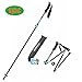 YAHILL® Folding Trekking Pole Collapsible Stick Ultralight Adjustable, Alpenstocks with EVA Foam Handle, for Travel Hiking Camping Climbing Backpacking Walking ((Standard- Black&Green) - 1pc)