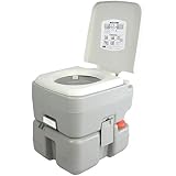 SereneLife Outdoor Portable Toilet with Carry Bag, Travel Toilet with Level Indicator | | 3 Way Pistol Flush | Rotating Spout, for Camping, Boating, Traveling & Roadtripping