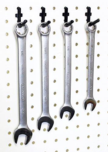 WallPeg pegboard Panels, Shelves, Bins, Locking peg Hooks Garage Storage kit 96 W-B (Black)