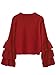 MakeMeChic Women's Layered Ruffle Sleeve Pullover Sweater