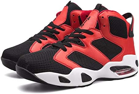 KMJBS-Breathable Running Shoes Basketball Shoes Air Cushion Boots Wear Resistant Mesh Ultra Light Sports Couple Shoes.Gules Forty-One