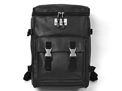 Amazon Co Jp リュック フェイクレザー ボックス スクエア Black
