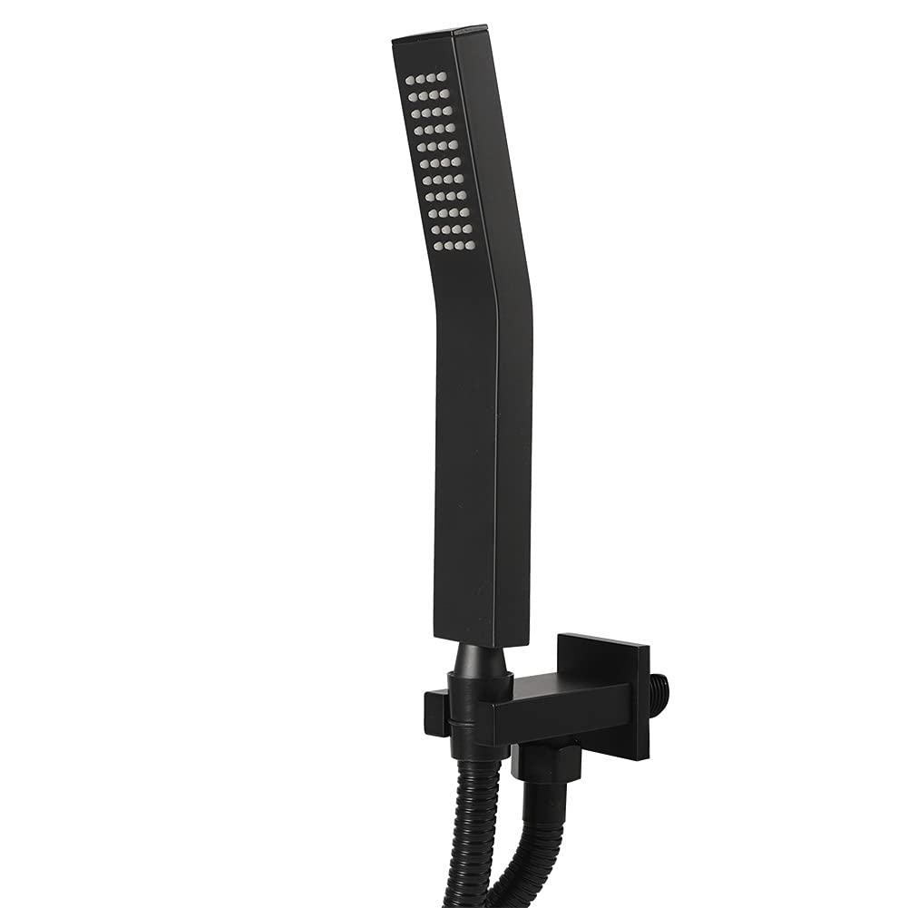 G1/2in Pressurized Handheld Bathroom Shower Head Showering Sprayer Kit Black Matte Handheld Showerheads