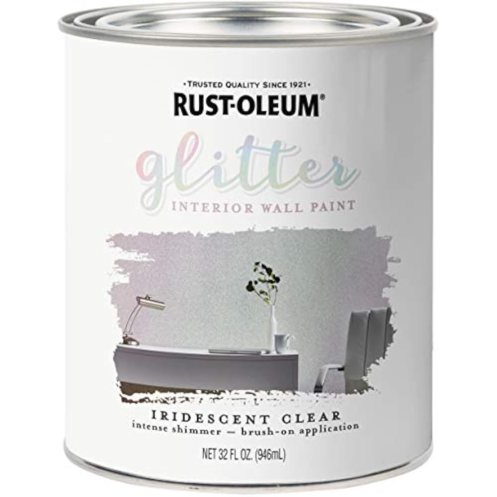 RustOleum 323860 Glitter Interior Wall Paint, Quart