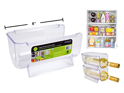 New! 2 pk Fridge Binz Stackable Wine Bottle Holder Rack