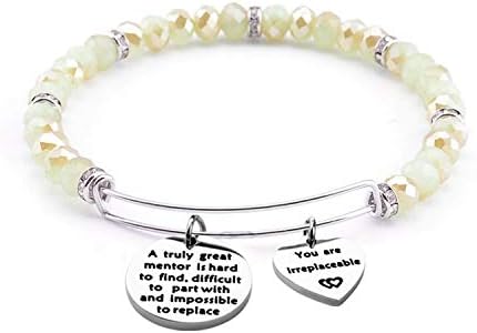 Coworker Leaving Gifts A Truly Great Mentor is Hard to Find Difficult to Part with and Impossible to Replace Bracelet Goodbye Gifts for Best Coworker Colleague and Boss