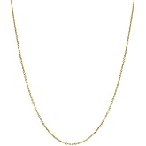 BERRICLE Italian Sterling Silver Fashion Rolo Chain Necklace for Women, Yellow Gold Flashed