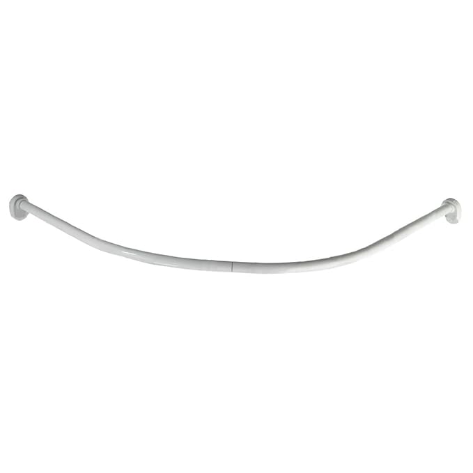 Wenko 19219100 Rundduschstange weiß, Duschvorhangstange für Eckduschecken in 80 x 80 bis 90 x 90 cm, ausziehbar, Aluminium, w