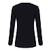 EXLURA Women's Tight Front Button Tee Shirt Cotton Blend Tunic Tops - L Black