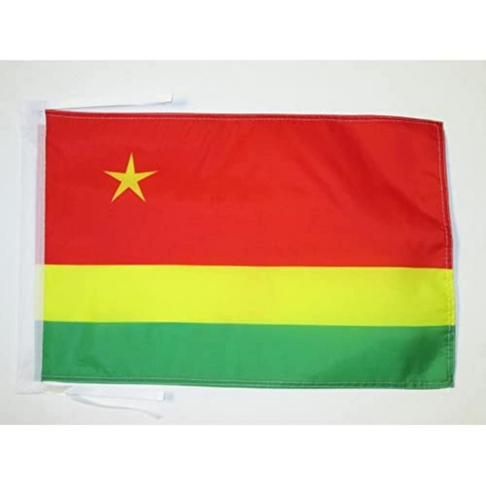 AZ FLAG - Reunion independentist Flag - 18'' x 12'' - 100% Polyester French region of La Réunion Small Banner with Two Cords - Fade Resistant - Vivid Colors - 18x12 in - 45x30 Cm — image 1