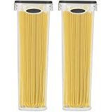 2 Pack Spaghetti Lasagna Pasta Box 6 Cup Tall Square Plastic Food Storage Container
