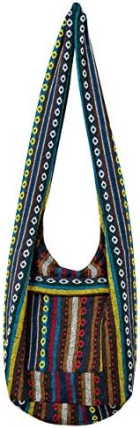 Delrosaria Tribe Collection Multicolored Boho Sling Crossbody Bag