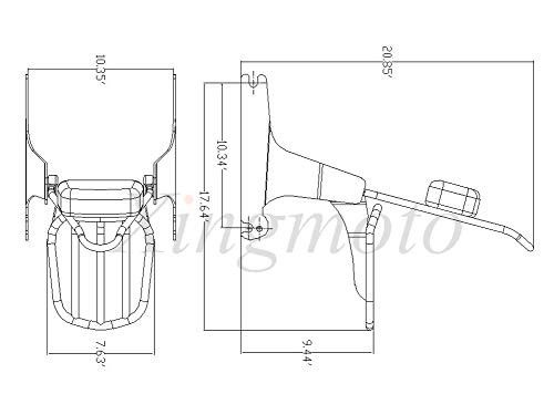 NBX- Replacement of Detachable sissybar backrest luggage rack For Compatible with Harley Dyna 02-05