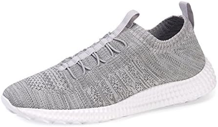 CHUI Mens Sneakers Trail Running Basketball Walking Shoes for Men Black Training Fashion Sneakers Grey CSK037G3-42