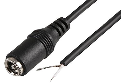 PRO POWER DC Power Lead – 2.5mm Socket to Bare Ends, 1.5m, Black, Molded Plug with Strain Relief