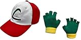 Ash Ketchum Embroidered Hat and Trainer Gloves (Embroidered Hat & Trainer Gloves)