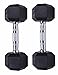 Gymenist Set of 2 Hex Rubber Dumbbell with Metal Handles, Pair of 2 Heavy Dumbbells Choose Weight (8 LB)