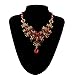 Ikevan Hot Selling Necklace Women Prom Wedding Bridal Jewelry Crystal Rhinestone Necklace Earring Sets Red