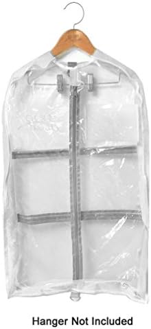 SHORT Garment Bag 18" x 27" with Gusset - White Gusset/Clear by Closet Trolley