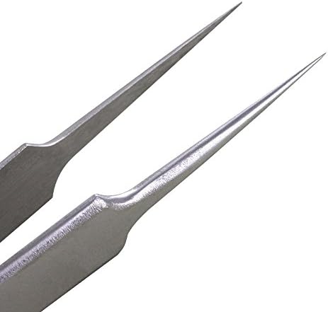 Ultra Fine Thin Tip Tweezers for Weeding, Splinter Removal, Cellphone Repair, Micro soldering, Crafting, and Facial hair removal | Professional Strong Metal 8 inch Long Sturdy Stainless Steel Tweezer