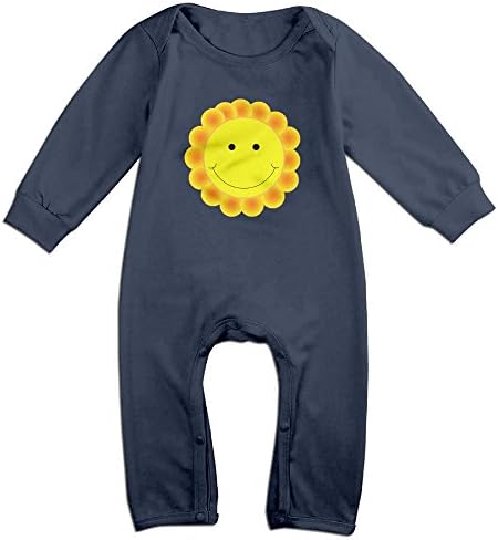 Eilinqch Smiley Face Baby Boys Girls Cute Long Sleeve Romper Jumpsuit Bodysuit 18 Months Navy