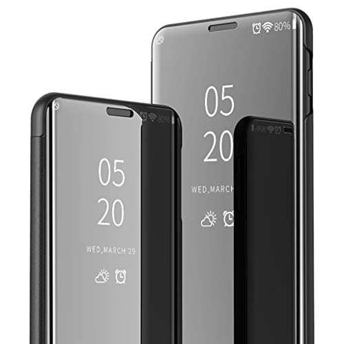 LyweyLeather Case Cover for Samsung Galaxy S10E | Mirror Plating Auto Sleep Wake Flip Skinny