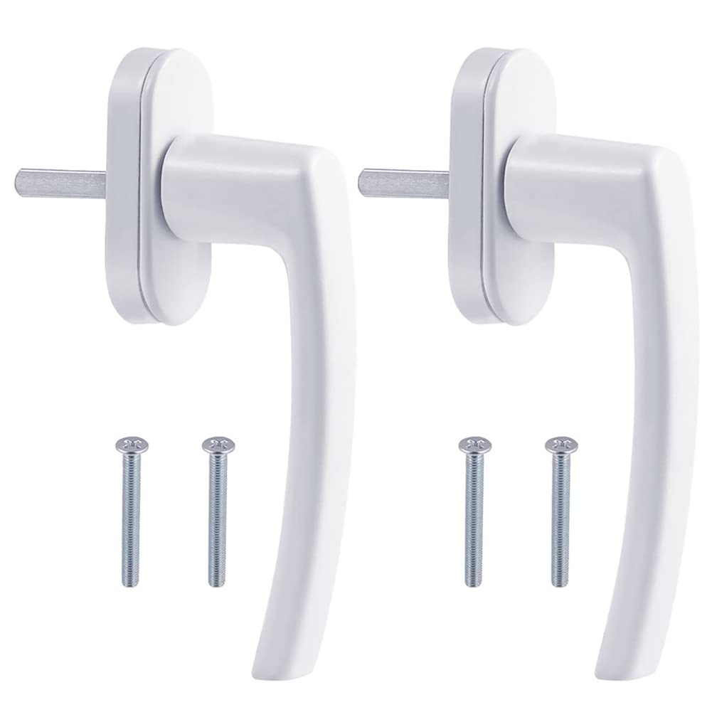 Aluminum Alloy Window Handle Concealed Screw Metal Shaft Metal Cover Solid Aluminum Handle Mirror Color White Color