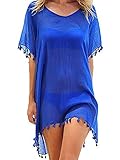 Raroauf Women's Chiffon Tassel Kaftan Swimsuit Beach Cover Up