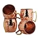 TeraShopee Brass Handle 18-Ounce Solid Copper Hammered Moscow Mule Mug Set of 4