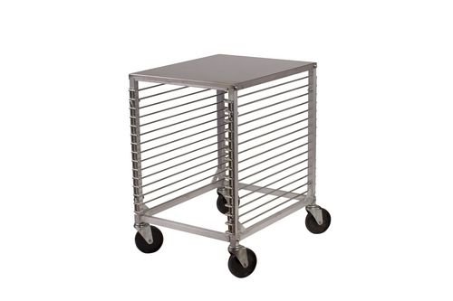 Winco ALRK-15 15-Tier Aluminum Sheet Pan Rack with Hard Top and Wire Slides