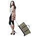 S-ZONE Oversized Canvas Leather Trim Travel Tote Duffel Weekend Bag Wheel Version 50L