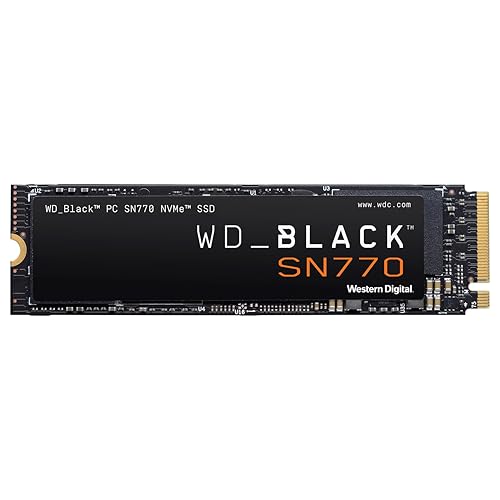 WD_BLACK SN770 NVMe SSD 1 TB (High-Performance Gaming SSD, PCIe Gen4, M.2 2280, Lesen 5.150 MB/s, Schreiben 4.900 MB/s) Schwarz