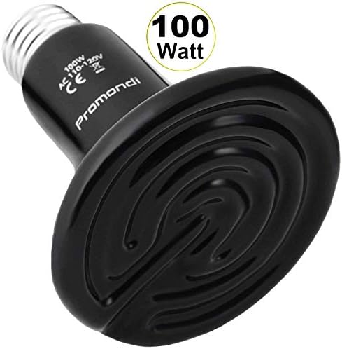 Promondi Ceramic Reptile Heat Emitter Lamp - Heater Bulb for Reptiles, Chicken Coop, Bearded Dragon, Terrarium, Brooder -