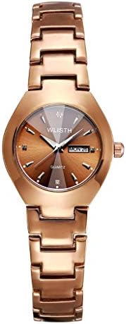 WooCo Men's Women's Couple Lovers Watch Quartz Wrist Watches Sale with Day and Date Calendar Stainless Steel Bracelet Analogue Display Watch