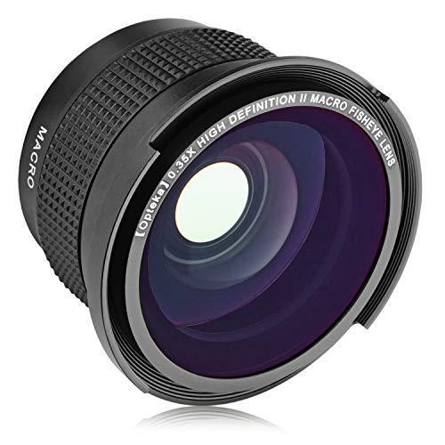 Opteka .35X Hd Super Wide Angle Panoramic Fisheye Lens With Macro Close Up Attachment For Canon