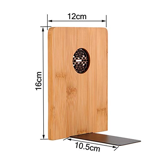 MAGO Retro Chinese Style Nature Beech Wood Book Book Ends for Shelf Home Office Library Decoration Log Color (Square),1210.516cm