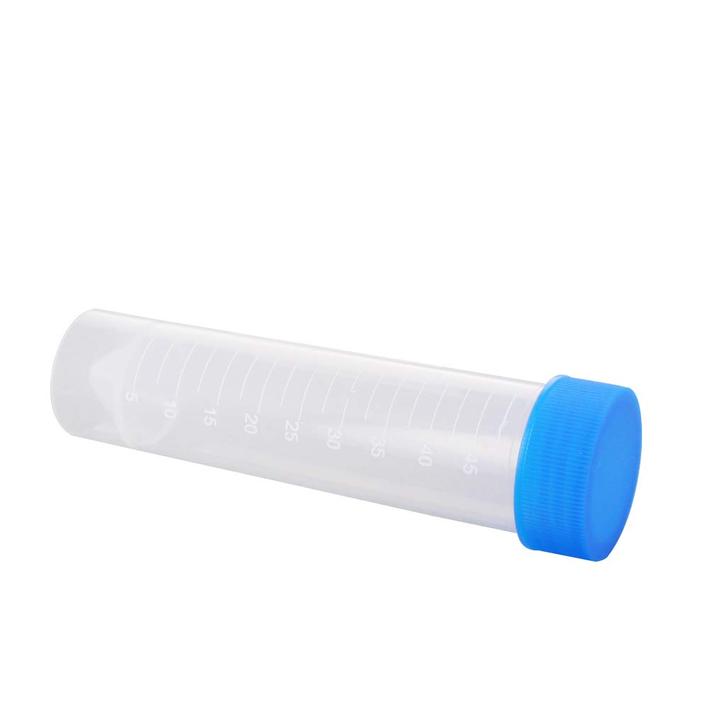 Othmro 50 Pcs 50ml Plastic Centrifuge Tubes with Snap Cap, Polypropylene Graduated Microcentrifuge Tube, Round Bottom, Clear, Storage Container for Beeds Yeast Specimen Sample Laboratory