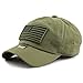 The Hat Depot Low Profile Tactical Operator with USA Flag Patch Buckle Cotton Cap (Olive)