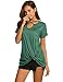Queensheero Women’s Casual Summer Short Sleeve Tops Criss Cross T Shirts Twist Knot Tee Blouses