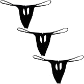 Gogobear Mens Multi-colored Low Rise Hollow Thong G-String See-through Bikini Underwear with Loop