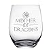 Treasure Trades 16 Ounce Mother of Dragons Wine Glass, Etched Clear