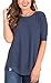 POGTMM Women's Summer T-shirts Tops Loose Casual V-Notch Tee Tops Short Sleeve Cotton T-Shirts Tunic Tops