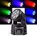 SevenStars 60W Moving Head Light, RGBW DJ Light 9/16 Channel DMX-512 Spotlight for Bars, Disco, Church, Club, Party