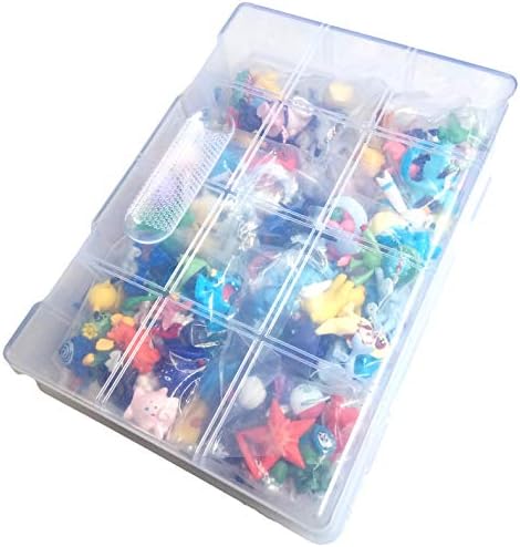 JasonHero 144 PCS Action Figures with Storage Case, Mini Anime Figures Toys Set for Pokemon Family Games Monster, Boys' Girls' Christmas, Party, Birthday Gifts
